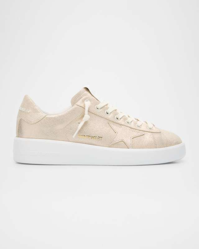 Pure Star Shimmer Leather Low-Top Sneakers